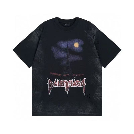 BALENCIAGA DEVIL'S EIFFEL TOWER GRAPHIC T-SHIRT BLACK