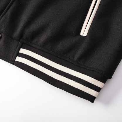 CHROME HEARTS HORSE SHOE LOGO VARSITY JACKET BLACK