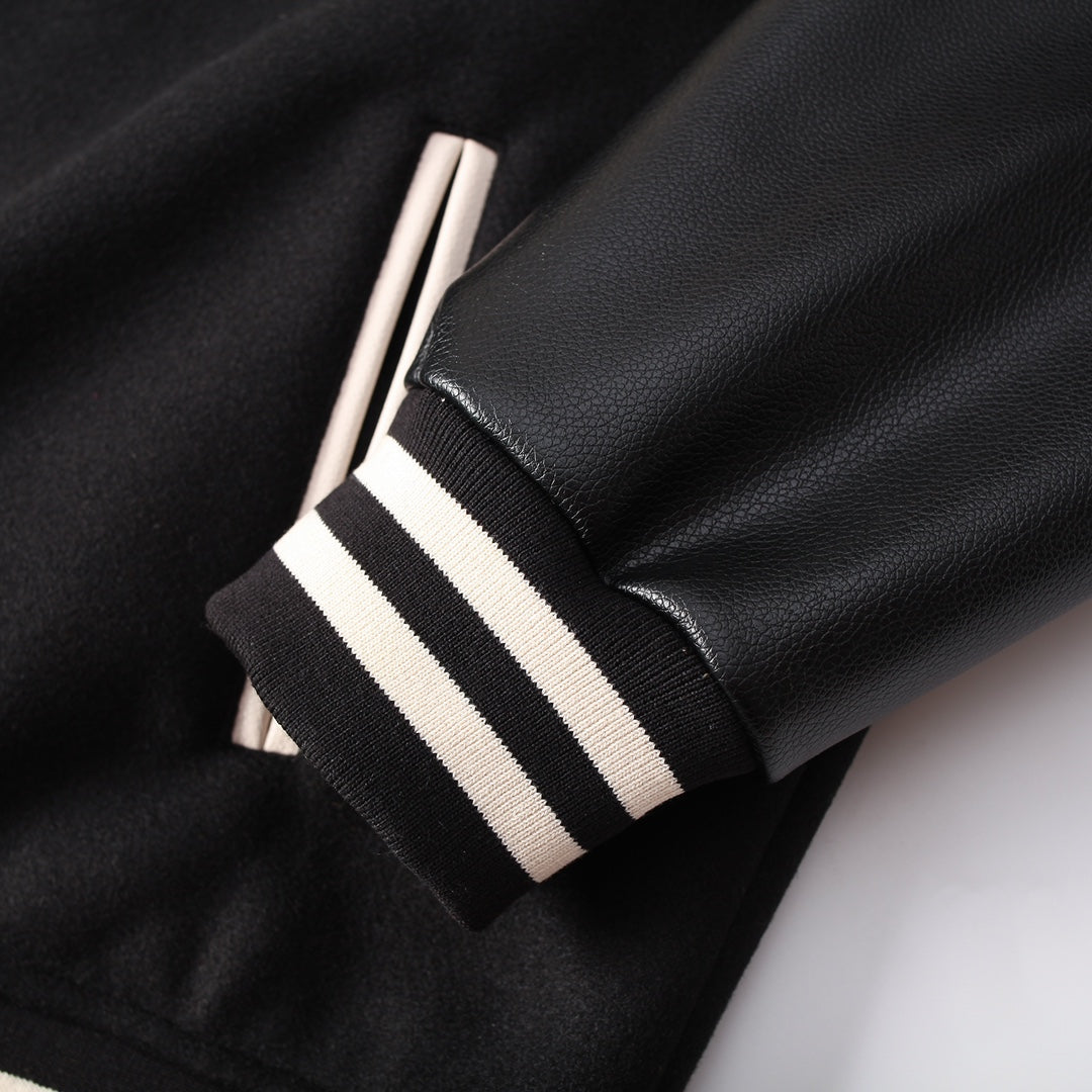 CHROME HEARTS HORSE SHOE LOGO VARSITY JACKET BLACK