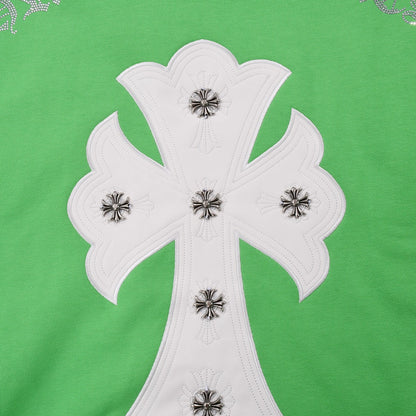 CHROME HEARTS WHITE CROSS PATCH SWEATSHIRT GREEN