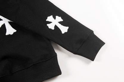 CHROME HEARTS WOOL WHITE CROSS SWEATSHIRT BLACK