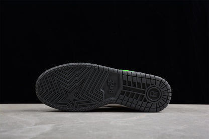 BAPE STA Low-Top Sneakers in Grey and Neon Green