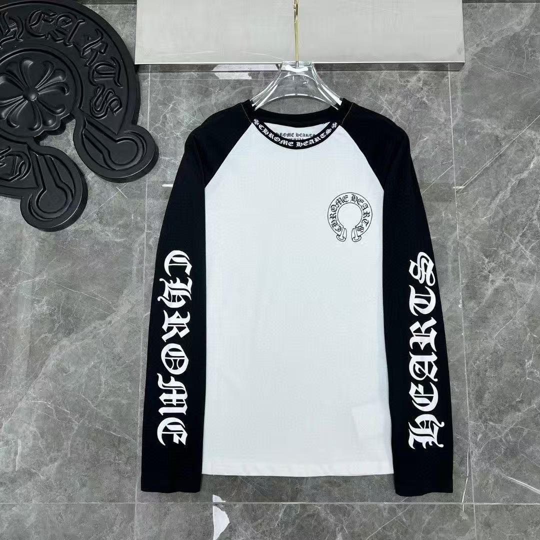 CHROME HEARTS HORSE SHOE LOGO LONGSLEEVE WHITE BLACK