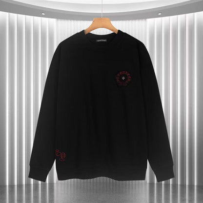 CHROME HEARTS PINK HORSE SHOE LOGO SWEATSHIRT BLACK