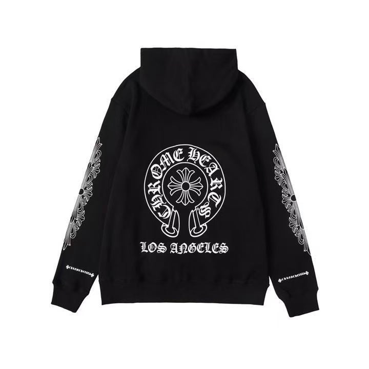 CHROME HEARTS ASYMMETRICAL ZIP HOODIE BLACK