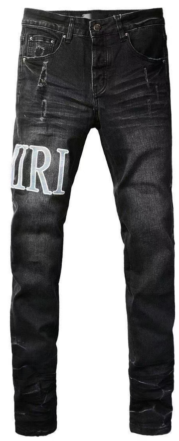 AMIRI CORE APPLIQUE BLACK LEATHER JEANS