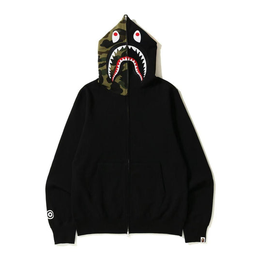 BAPE GREEN CAMO FULL ZIP HOODIE GREY