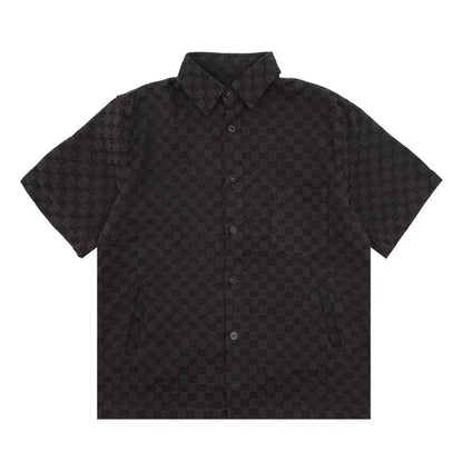 Gucci GG Monogram Black Short Sleeve Shirt