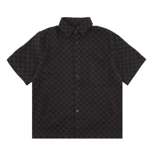 Gucci GG Monogram Black Short Sleeve Shirt