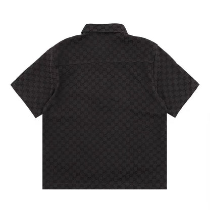 Gucci GG Monogram Black Short Sleeve Shirt