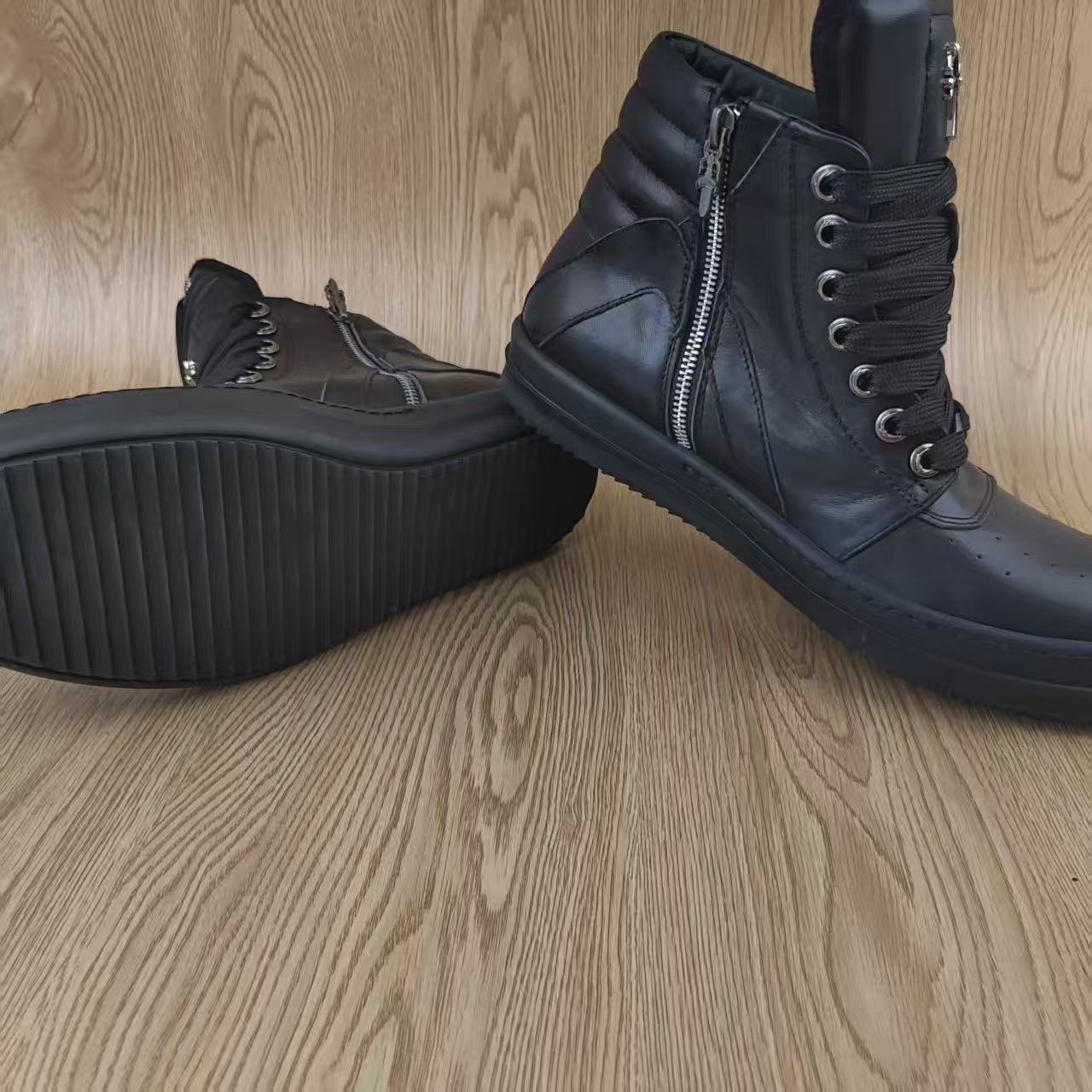 Rick Owens Black High-Top Platform Boots