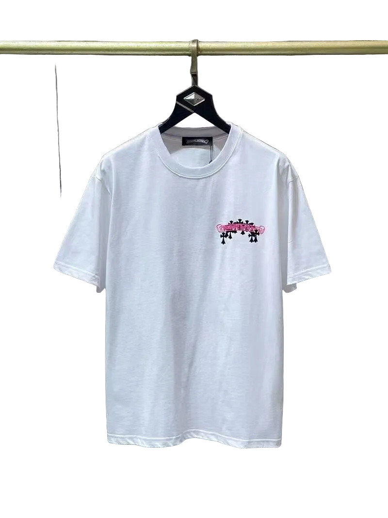 Chrome Hearts Classic Crewneck T-Shirt in White/Pink