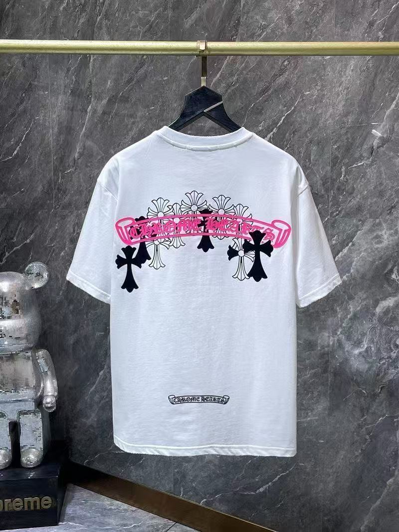 Chrome Hearts Classic Crewneck T-Shirt in White/Pink