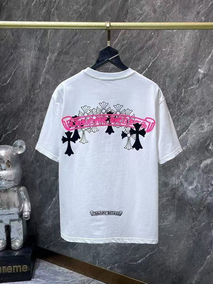 Chrome Hearts Classic Crewneck T-Shirt in White/Pink