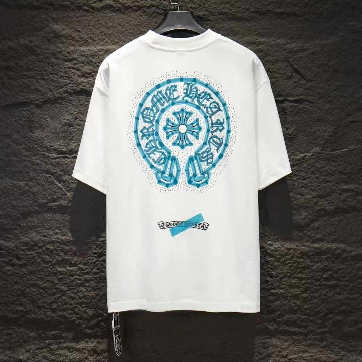 Chrome Hearts Classic Crewneck T-Shirt in White/Blue