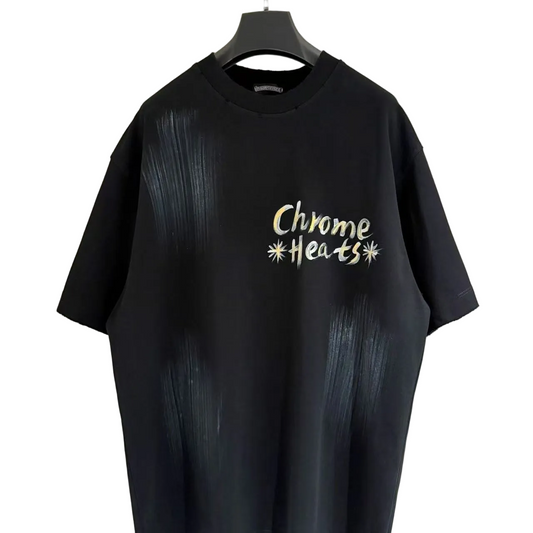 Chrome Hearts Classic Crewneck T-Shirt in White/Black/Yellow