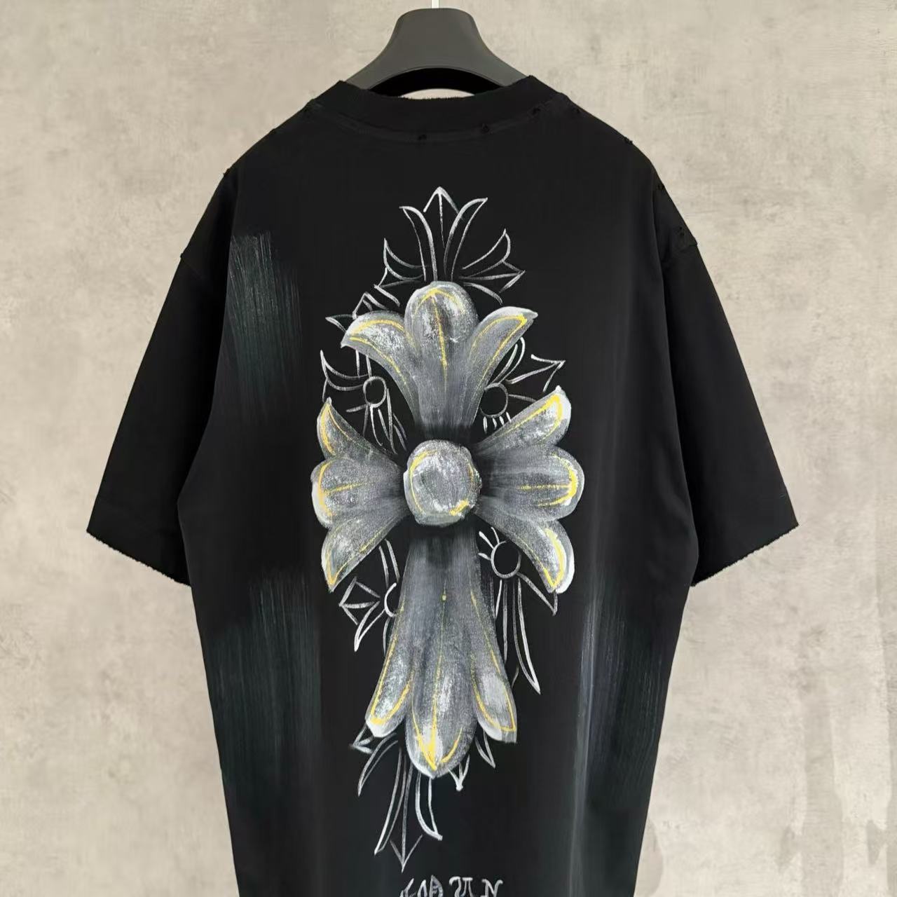 Chrome Hearts Classic Crewneck T-Shirt in White/Black/Yellow