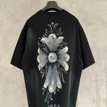 Chrome Hearts Classic Crewneck T-Shirt in White/Black/Yellow