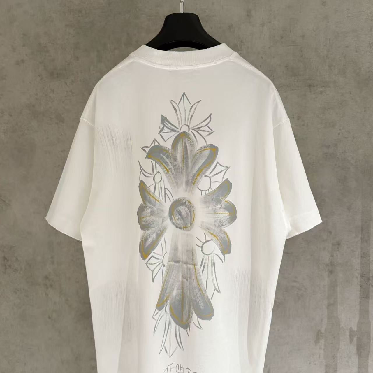 Chrome Hearts Classic Crewneck T-Shirt in White/Grey/Yellow