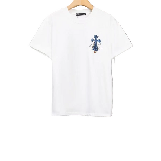 Chrome Hearts Classic Crewneck T-Shirt in White/Blue/Orange