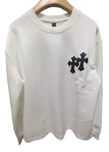 CHROME HEARTS CROSS PATCH SWEATSHIRT WHITE