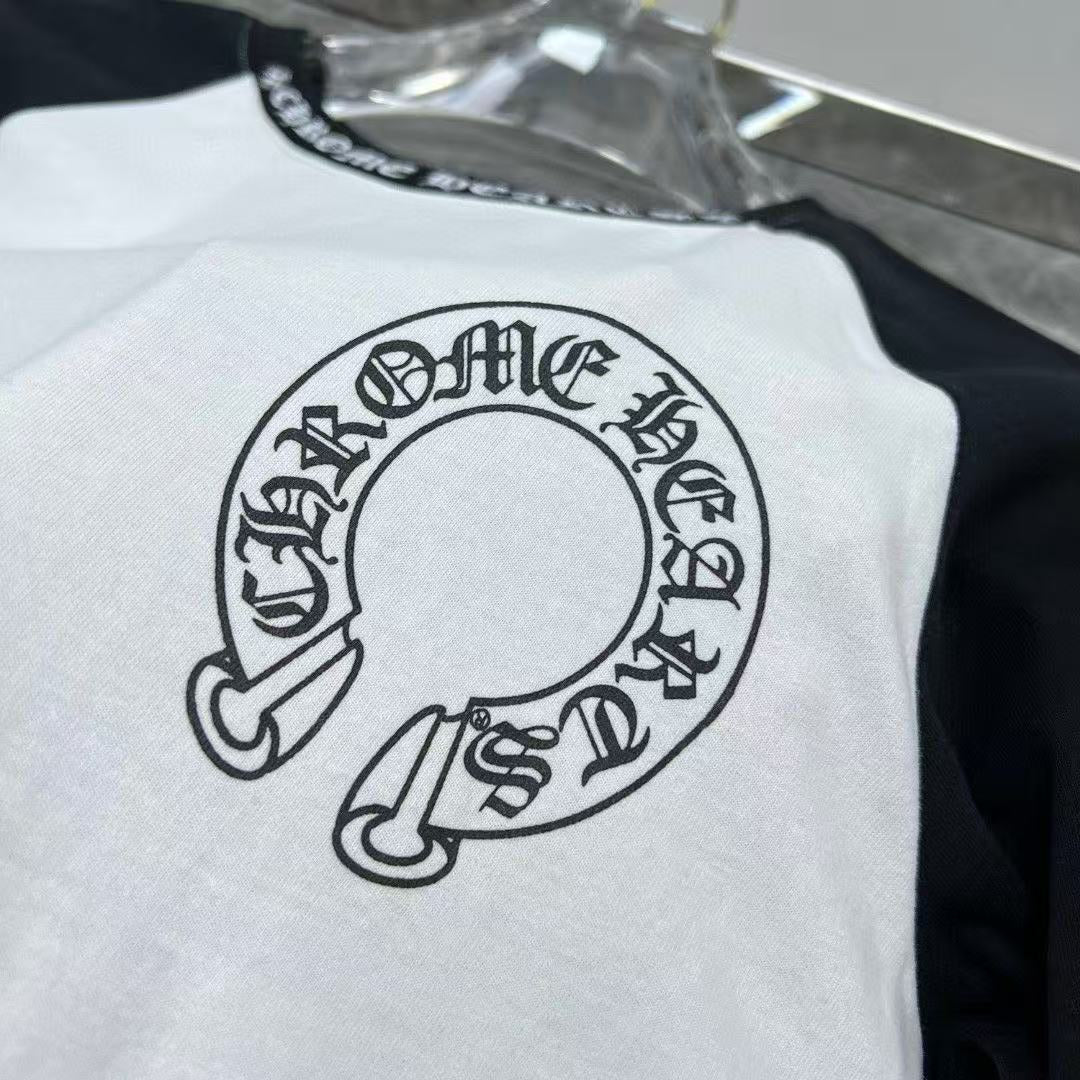 CHROME HEARTS HORSE SHOE LOGO LONGSLEEVE WHITE BLACK