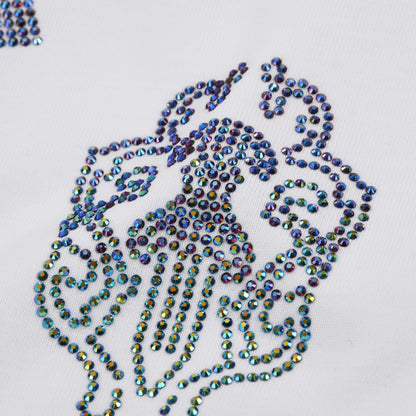 CHROME HEARTS GLITTER GRAPHIC T-SHIRT WHITE