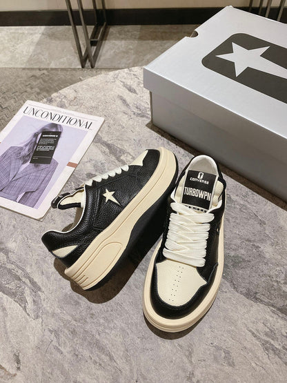 Golden Goose Cream and Black Star Sneakers