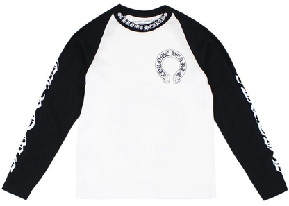 CHROME HEARTS HORSE SHOE LOGO LONGSLEEVE WHITE BLACK