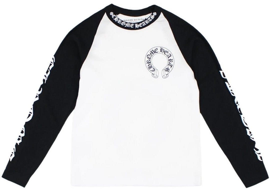 CHROME HEARTS HORSE SHOE LOGO LONGSLEEVE WHITE BLACK