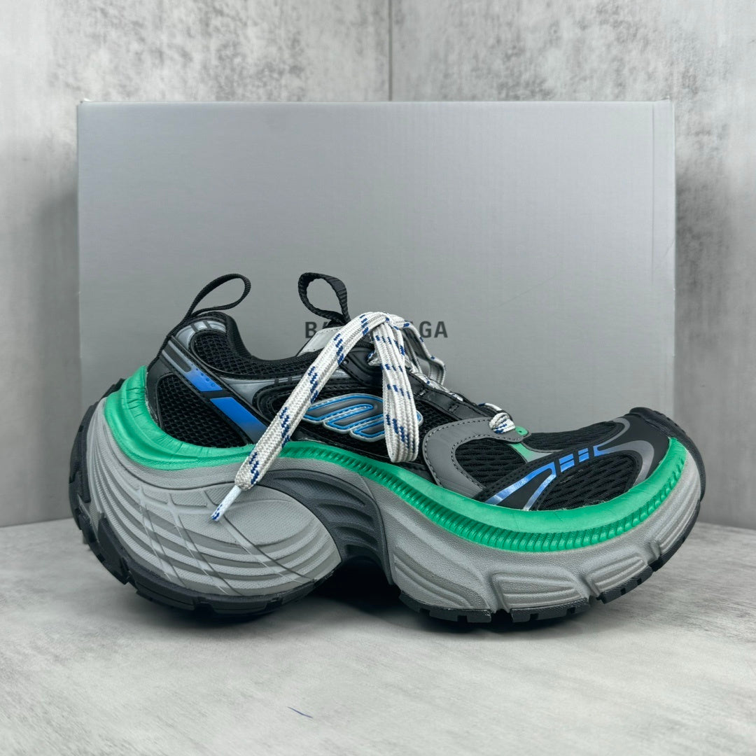 Balenciaga 10XL Sneaker in Black/Blue/Green: Chromatic Tectonics