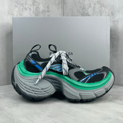 Balenciaga 10XL Sneaker in Black/Blue/Green: Chromatic Tectonics