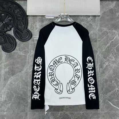 CHROME HEARTS HORSE SHOE LOGO LONGSLEEVE WHITE BLACK