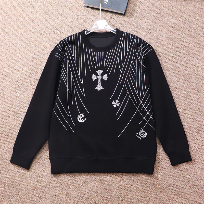 CHROME HEARTS RHINESTONE DESIGN SWEATSHIRT BLACK