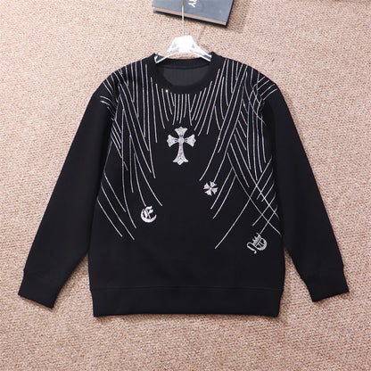 CHROME HEARTS RHINESTONE DESIGN SWEATSHIRT BLACK