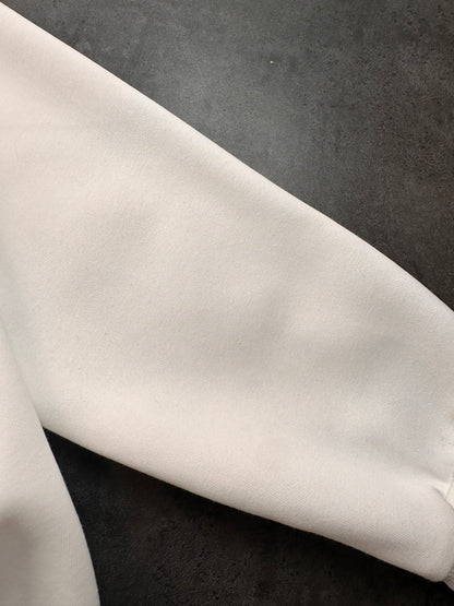 CHROME HEARTS BLACK CROSS PATCH HOODIE WHITE