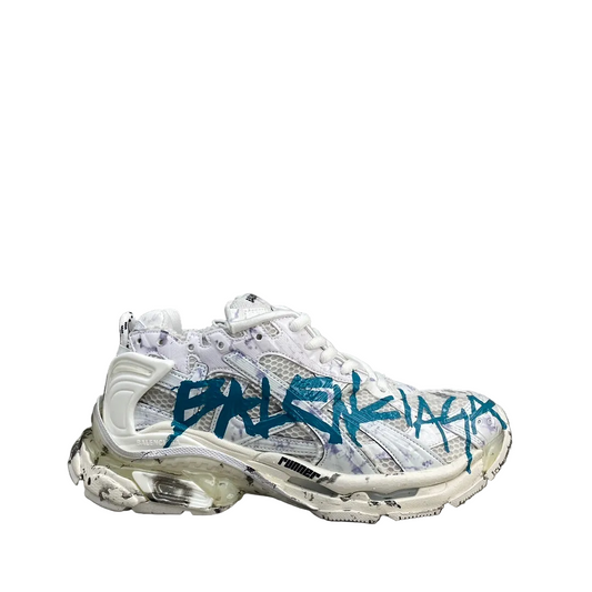 Balenciaga Sneaker in White/Blue: Chromatic Contrast