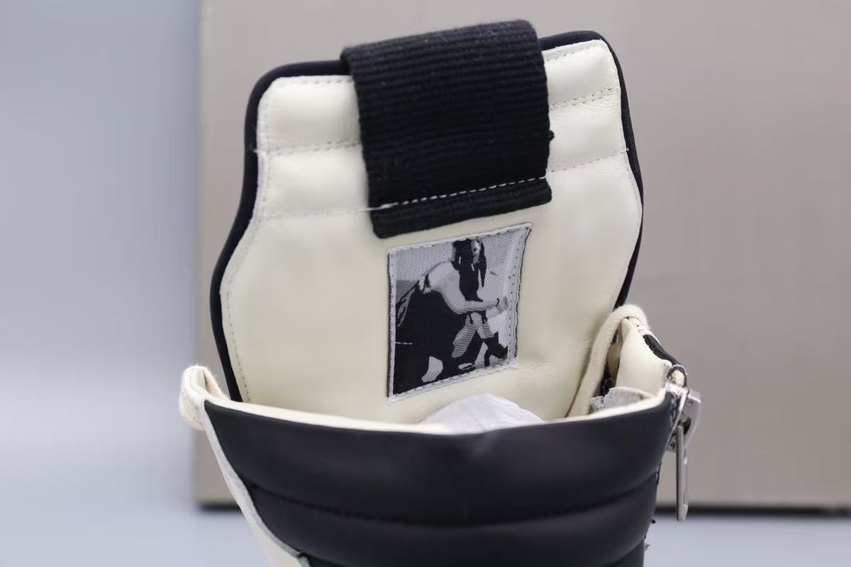 RICK OWENS GEOBASKET MILK BLACK