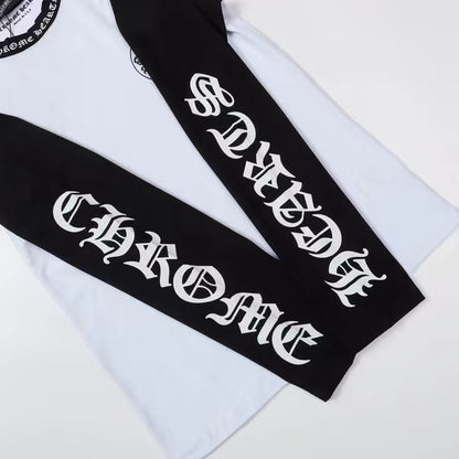CHROME HEARTS HORSE SHOE LOGO LONGSLEEVE WHITE BLACK