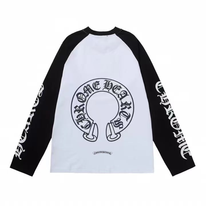CHROME HEARTS HORSE SHOE LOGO LONGSLEEVE WHITE BLACK