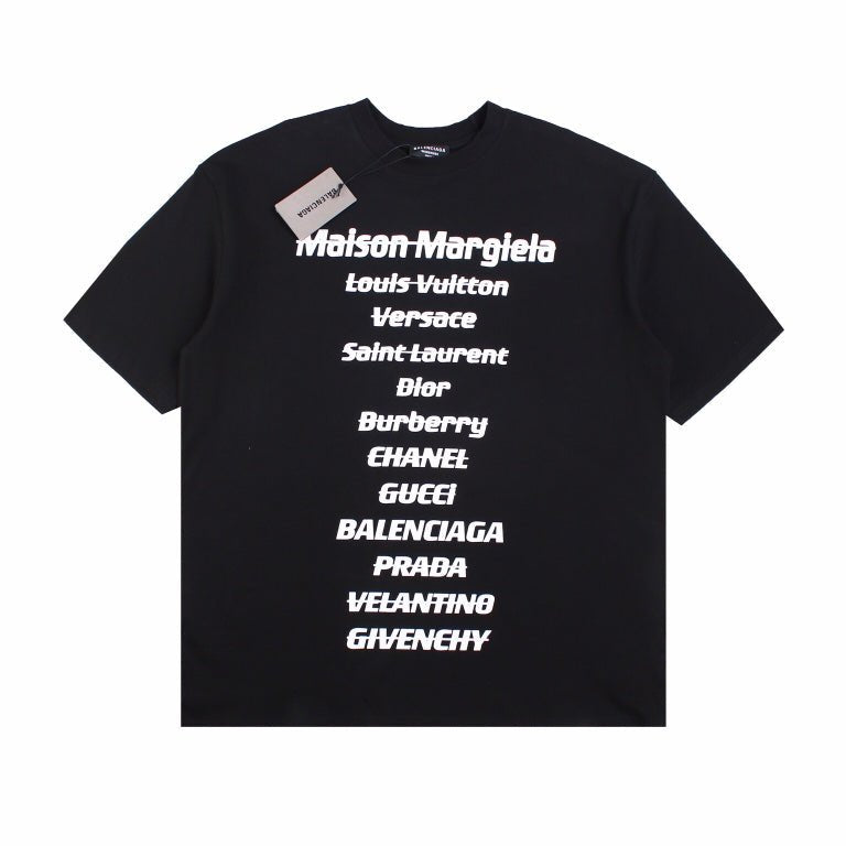 BALENCIAGA DESIGNER NAMES T-SHIRT BLACK - Prime Reps
