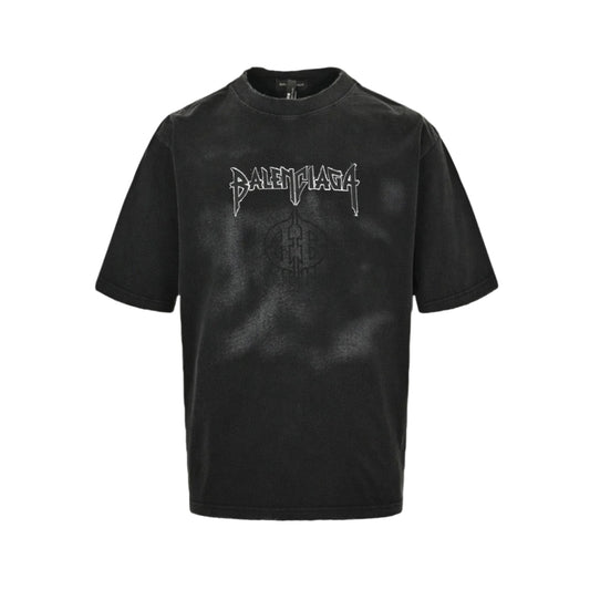 BALENCIAGA DISTRESSED LOGO T-SHIRT BLACK - Prime Reps