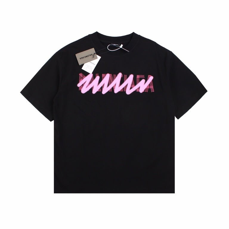 BALENCIAGA GRAFFITI LOGO T-SHIRT BLACK - Prime Reps