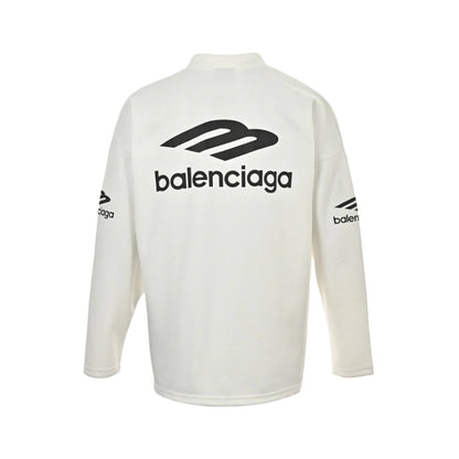BALENCIAGA LONG SLEEVE LOGO SHIRT WHITE - Prime Reps