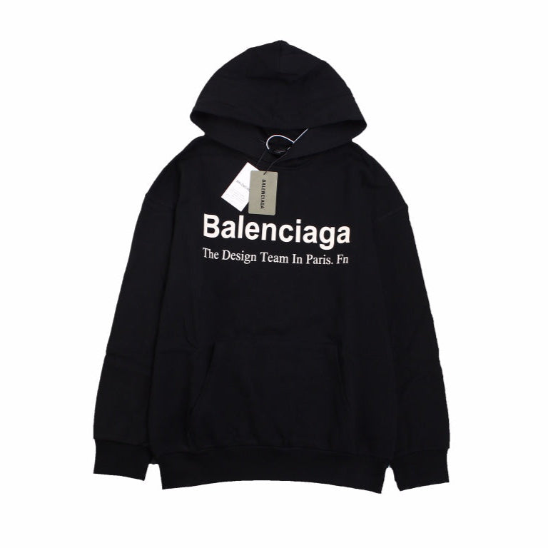 BALENCIAGA PARIS TEAM HOODIE BLACK - Prime Reps