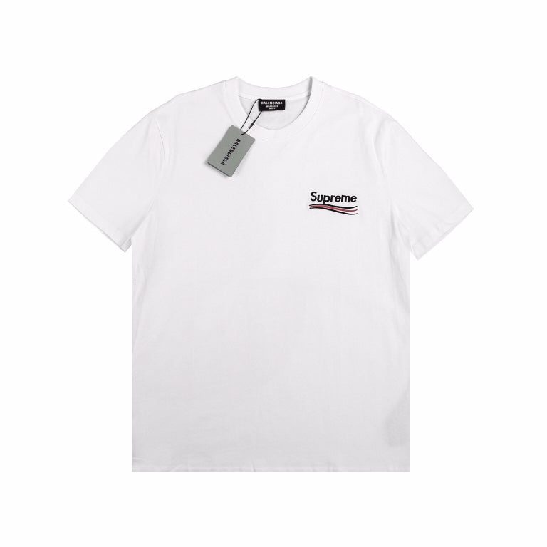 BALENCIAGA x SUPREME RED BLACK S T-SHIRT WHITE - Prime Reps