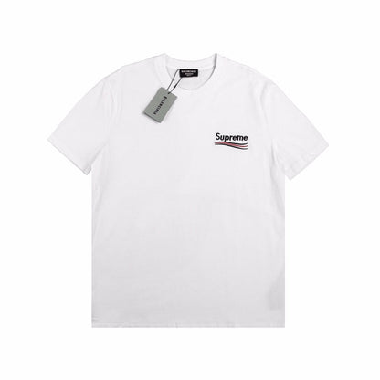 BALENCIAGA x SUPREME RED BLACK S T-SHIRT WHITE - Prime Reps