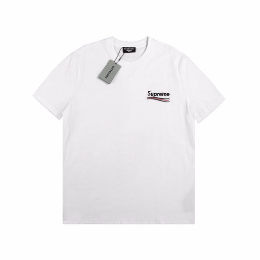 BALENCIAGA x SUPREME RED BLACK S T-SHIRT WHITE - Prime Reps