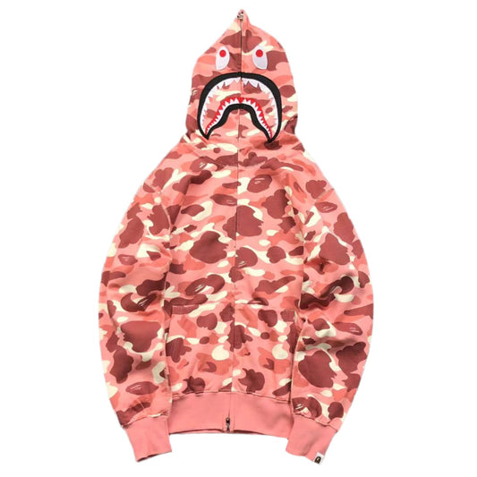 BAPE x BARBIE DOT CAMO SHARK FULL ZIP HOODIE PINK - Prime Reps
