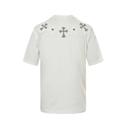 CHROME HEARTS CROSS PATCH COLLAR T-SHIRT WHITE - Prime Reps